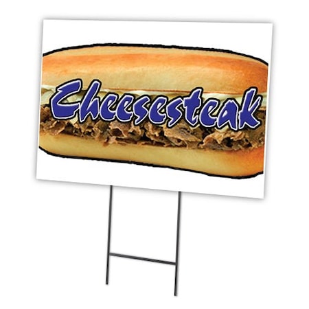 Cheesestake Yard Sign & Stake Outdoor Plastic Coroplast Window